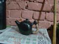 Milk pot made of serpentinite stone