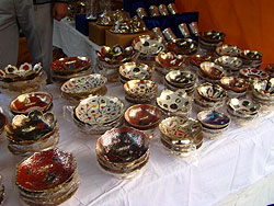 bowl, decorated brass bowl