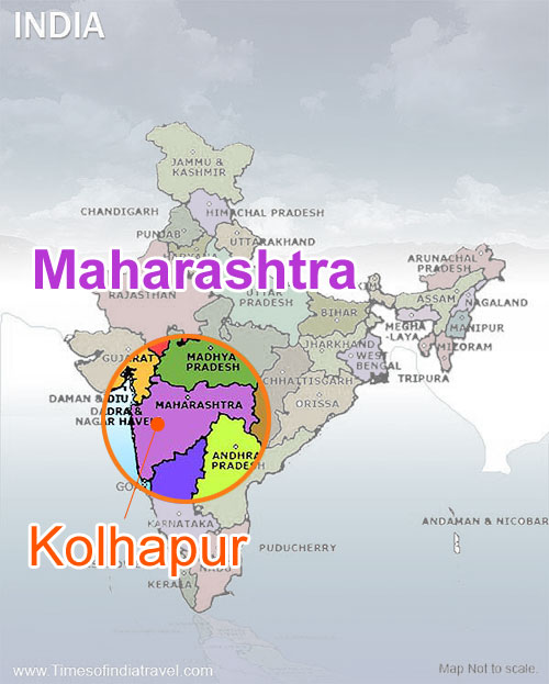 Location map of Kolhapur maharashtra