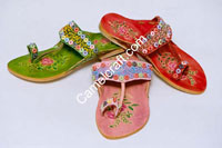 kolhapuri-green-brown-blue leather