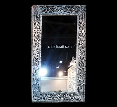 wooden frame mirror